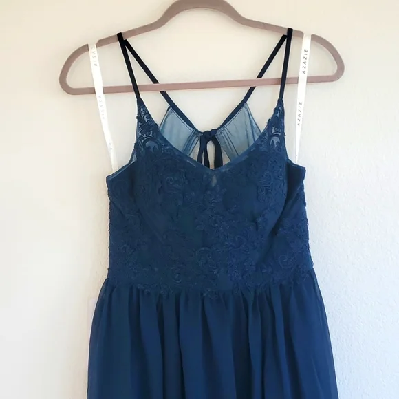 NWT Azazie Emma bridesmaids dress dark navy size A6 - Picture 4 of 8